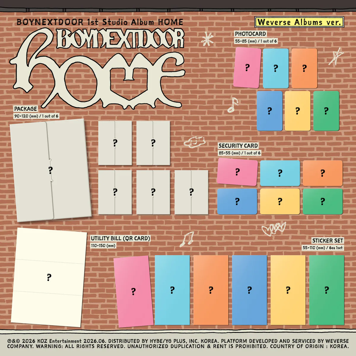 [랜덤] BOYNEXTDOOR - 1st Studio Album [HOME] (Weverse Albums ver.) 상세 이미지 2