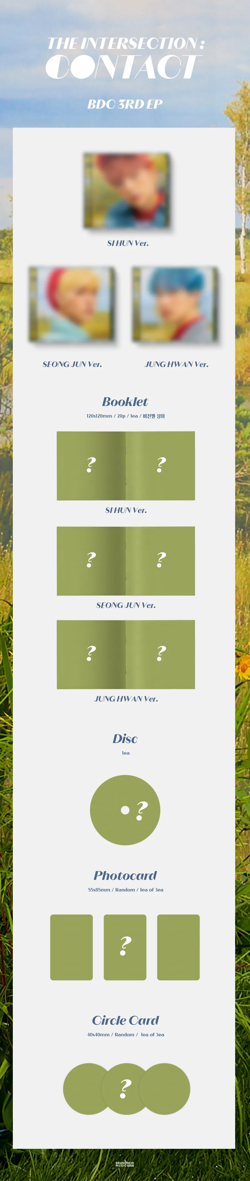 [랜덤] BDC (비디씨) - 미니3집 [THE INTERSECTION : CONTACT] (JEWEL CASE ver.) (한정반) 2