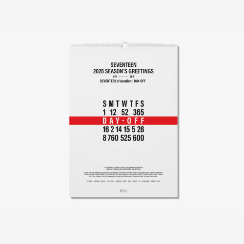 세븐틴 (SEVENTEEN) - SEVENTEEN 2025 WALL CALENDAR