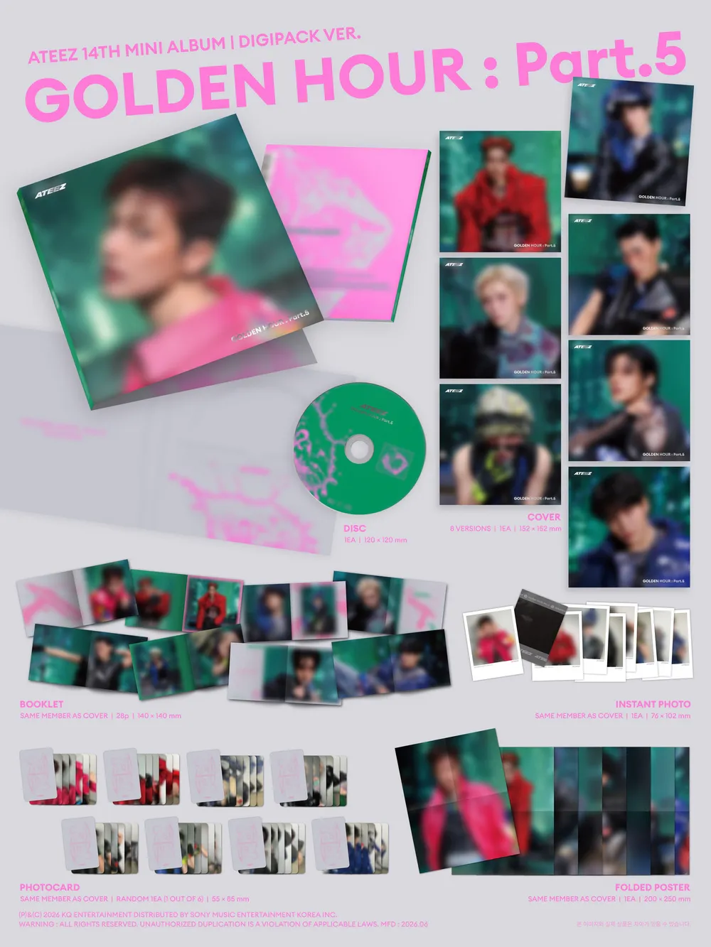 [세트] ATEEZ(에이티즈) - GOLDEN HOUR : Part.5 (DIGIPACK VER.) 상세 이미지 2