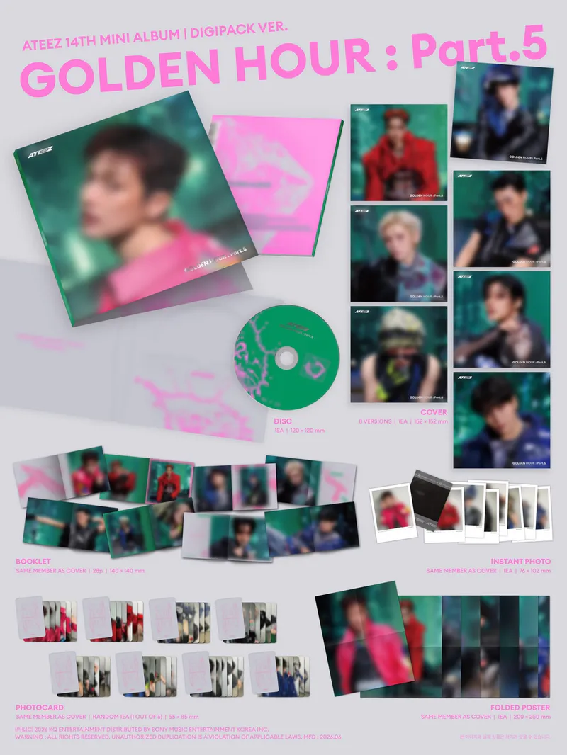 [세트] ATEEZ(에이티즈) - GOLDEN HOUR : Part.5 (DIGIPACK VER.) 2