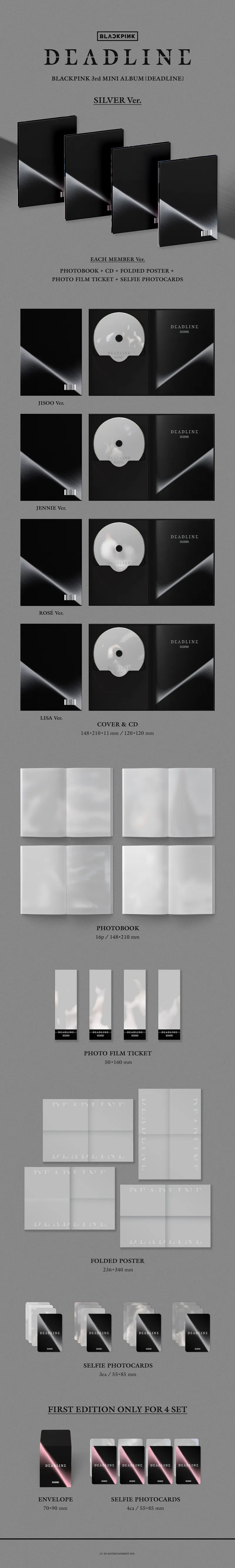 블랙핑크 (BLACKPINK) - 3rd MINI ALBUM [DEADLINE] (SILVER Ver.) 2