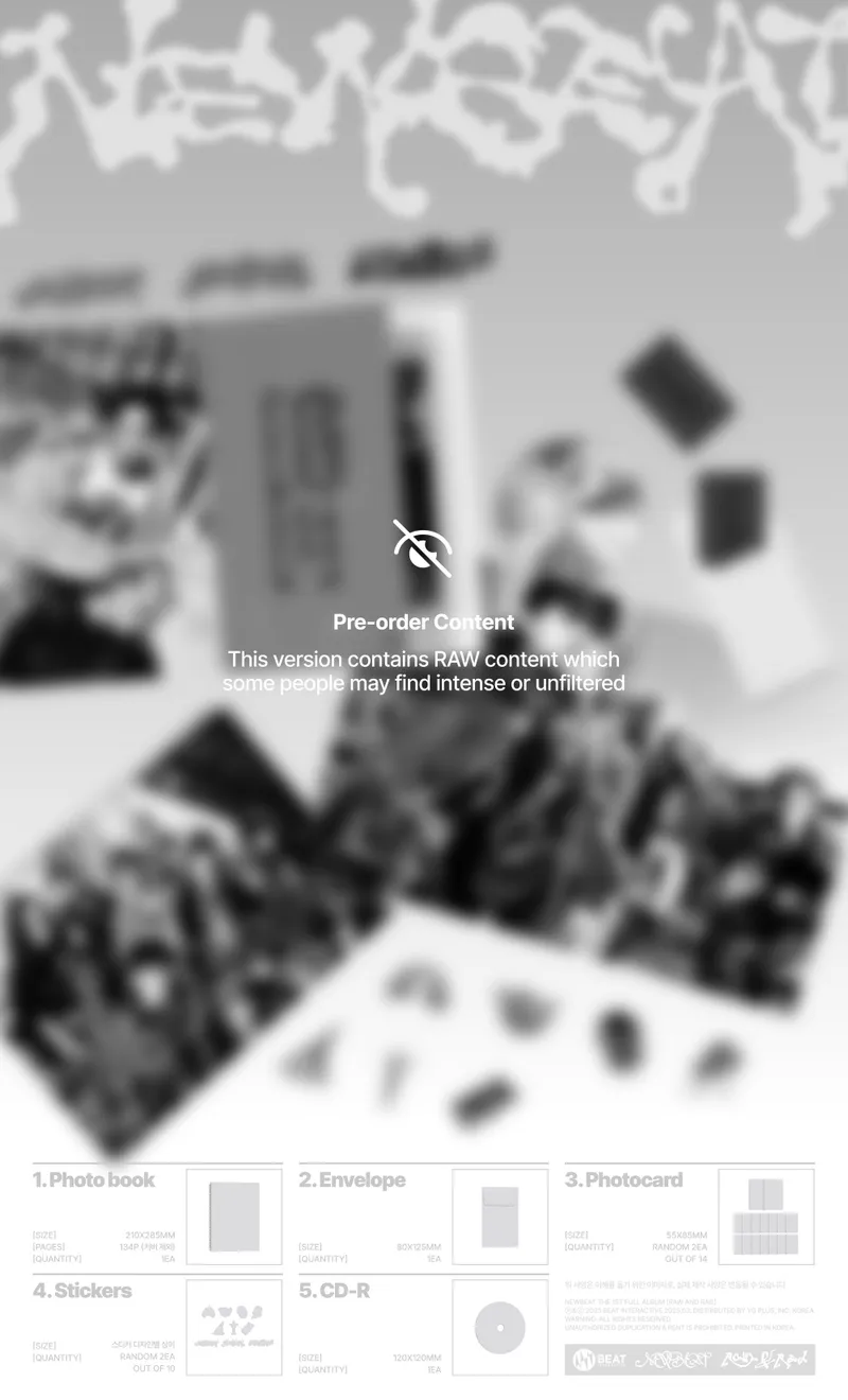 [세트] NEWBEAT (뉴비트) - 정규 1집 [RAW AND RAD] (RAW ver.) (RAD ver.) (PHOTOBOOK) 2
