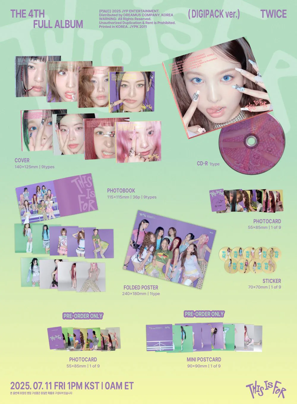 [랜덤] TWICE(트와이스) - [THIS IS FOR] (DIGIPACK ver.) 상세 이미지 2