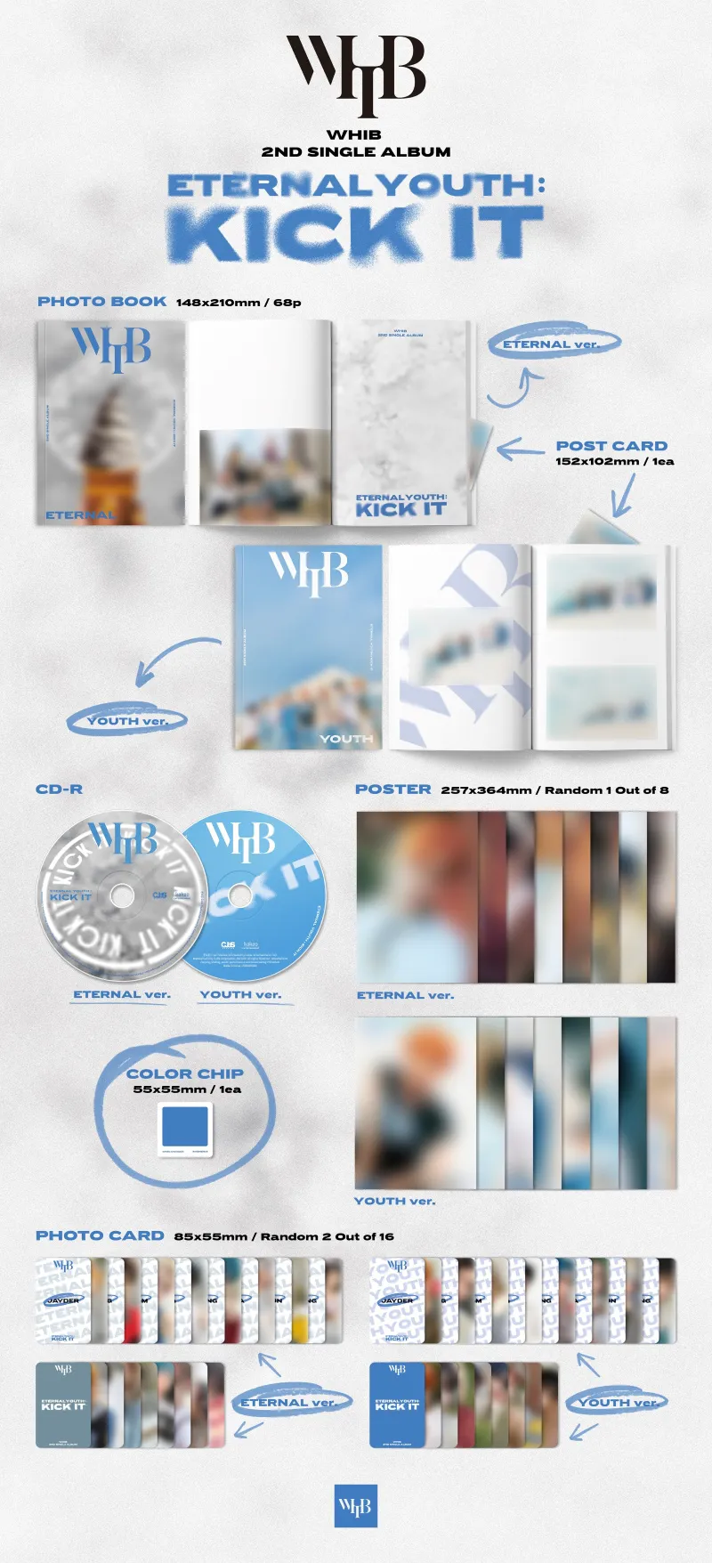 [랜덤] WHIB (휘브) - 싱글 2집 [ETERNAL YOUTH : KICK IT] 상세 이미지 2