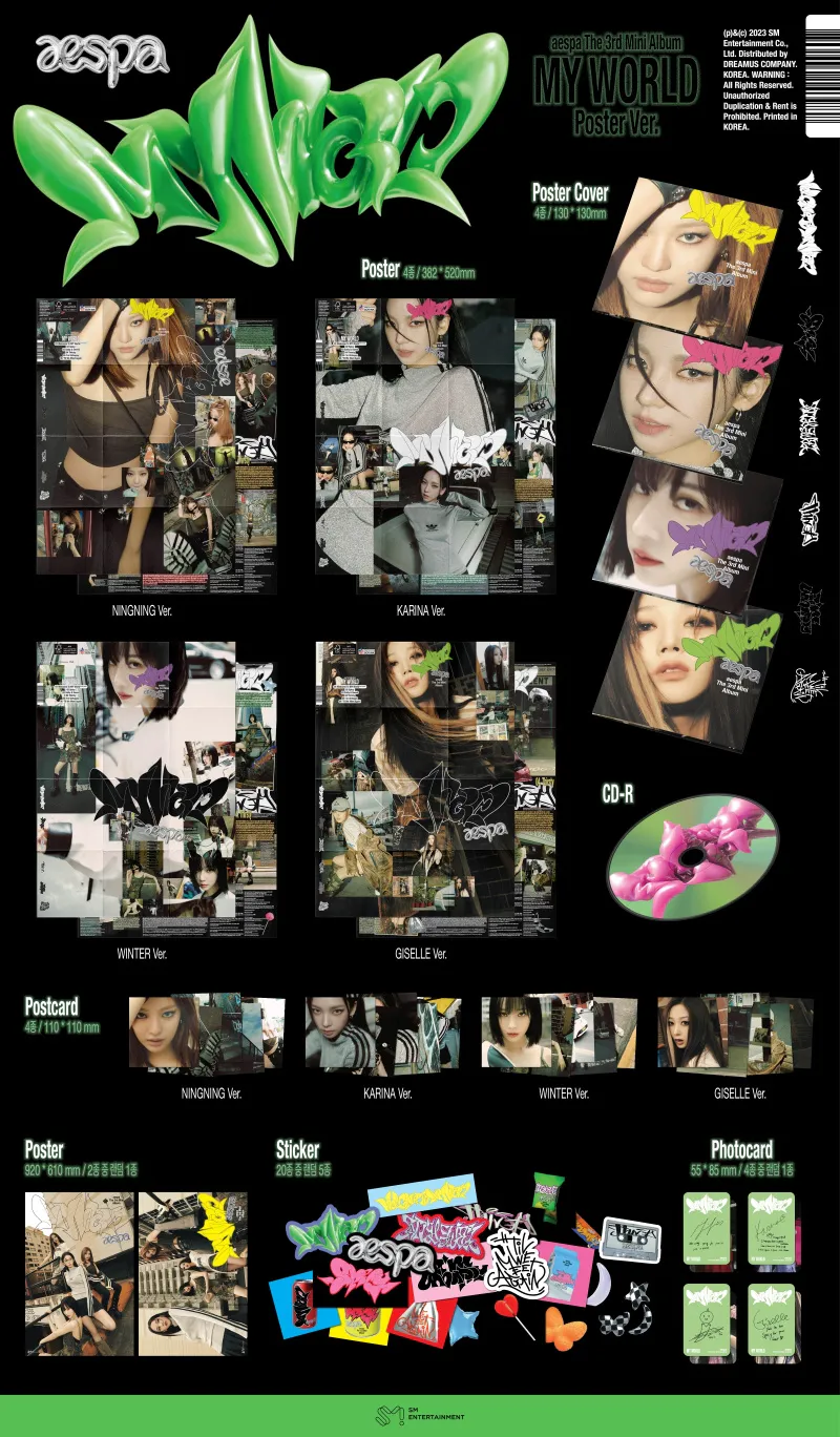 [랜덤] 에스파 (aespa) - 미니 3집 [MY WORLD] (Poster Ver.) 상세 이미지 2