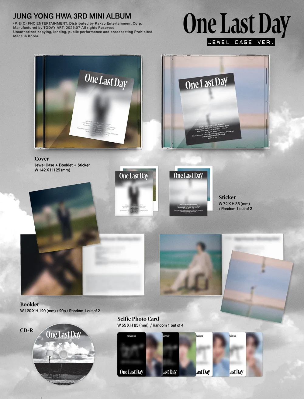 [랜덤] 정용화 - 미니 3집 앨범 [One Last Day] (JEWEL CASE) 상세 이미지 2