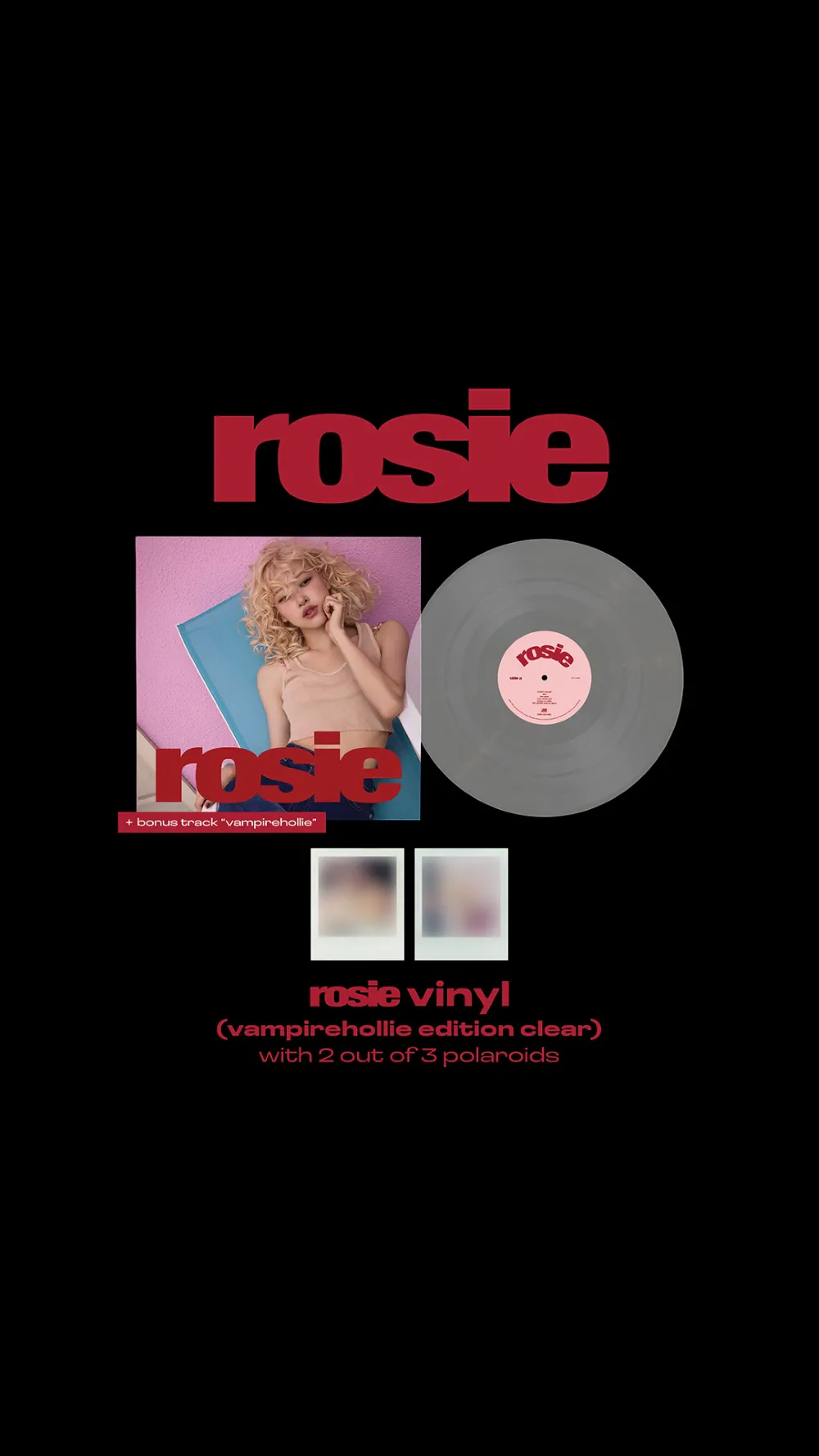 로제 (ROSÉ) - first studio album [rosie] vinyl (vampirehollie edition clear) (LP.VER) 상세 이미지 2