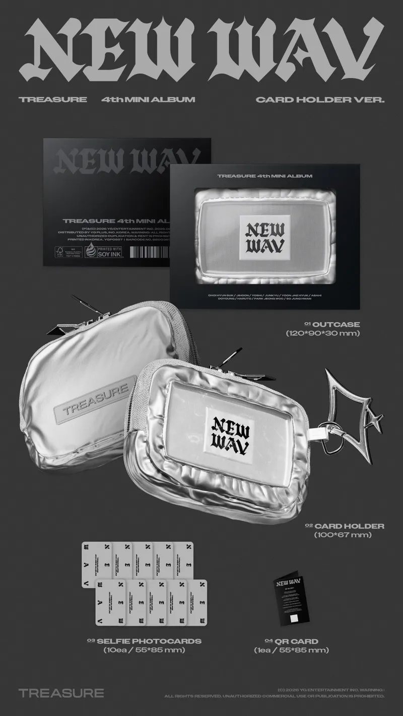 트레저 (TREASURE) - 4th MINI ALBUM [NEW WAV] CARD HOLDER VER. (Limited Edition) 2