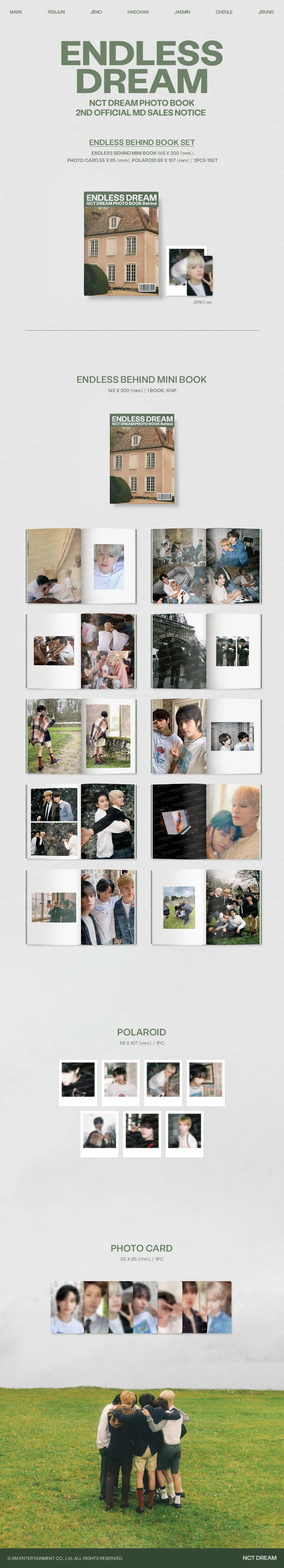 NCT DREAM PHOTO BOOK [ENDLESS DREAM] 2nd OFFICIAL MD - ENDLESS BEHIND BOOK SET 2
