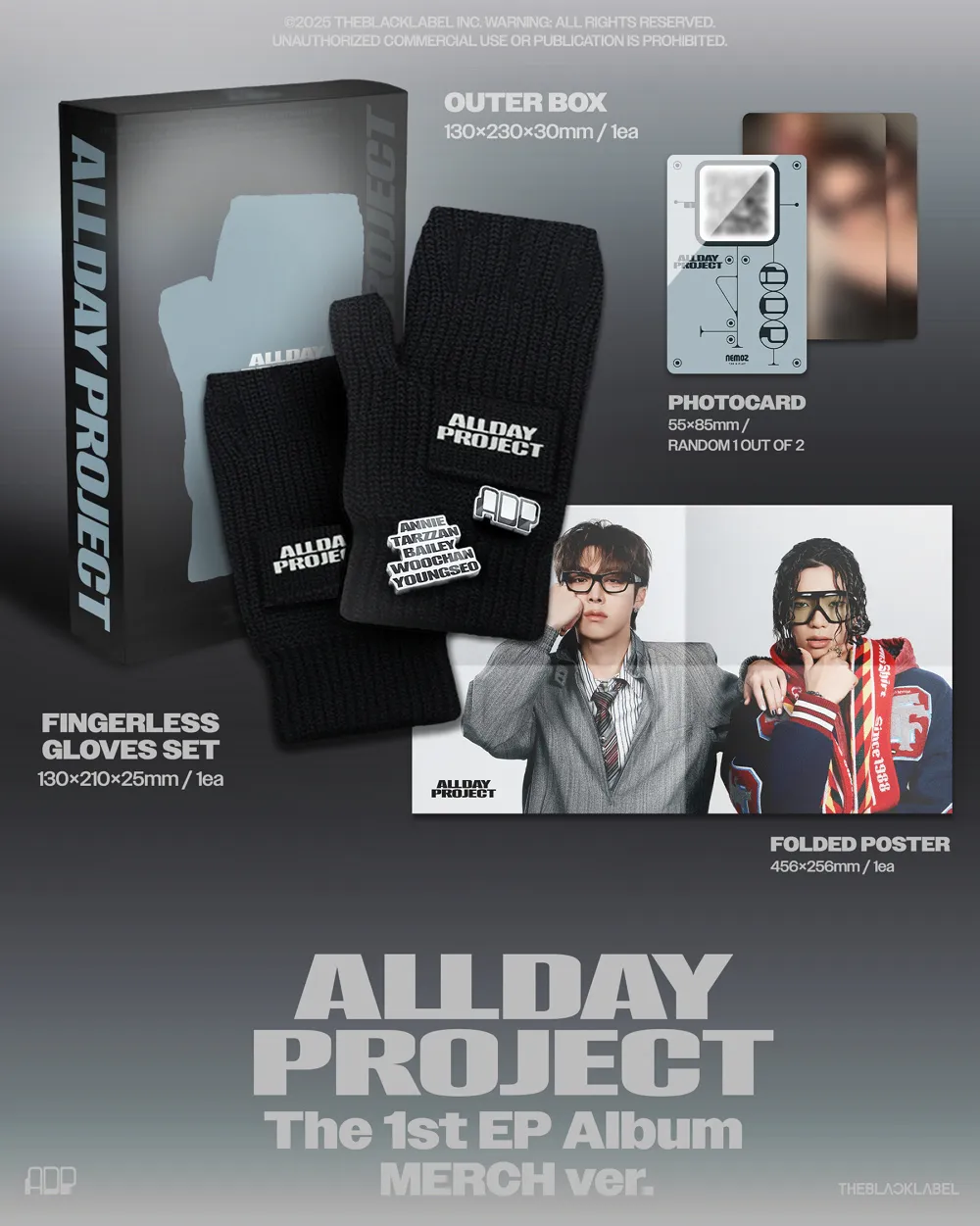 올데이 프로젝트 (ALLDAY PROJECT) - The 1st EP Album [ALLDAY PROJECT] (MERCH ver.) (FINGERLESS GLOVES ver.) 상세 이미지 2
