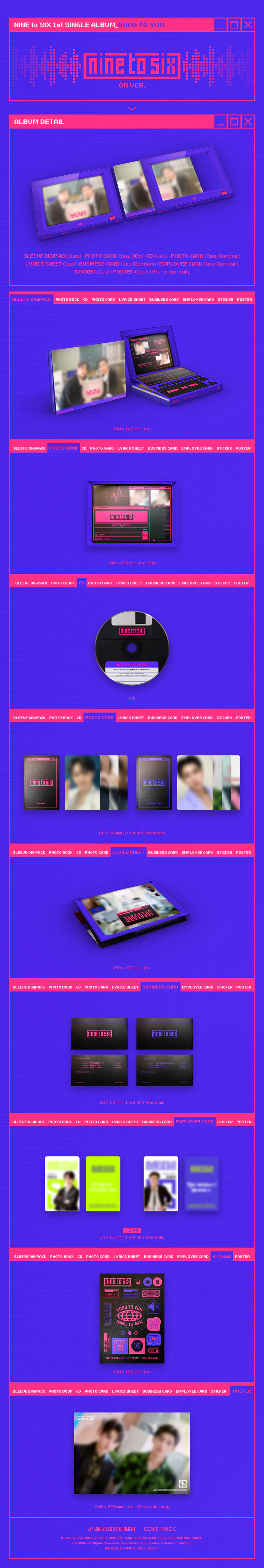 NINE to SIX - 1st Single Album [GOOD TO YOU] (ON Ver.) 2