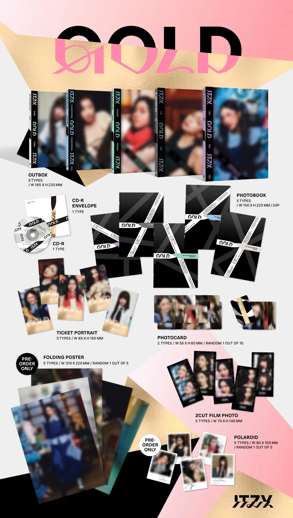 [랜덤] ITZY (있지) - [GOLD] (DIGIPACK VER.) 상세 이미지 2