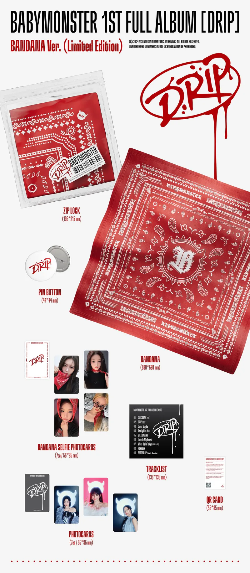 베이비몬스터 (BABYMONSTER) - 정규 1집 [DRIP] (BANDANA Ver. (Limited Edition)) 2