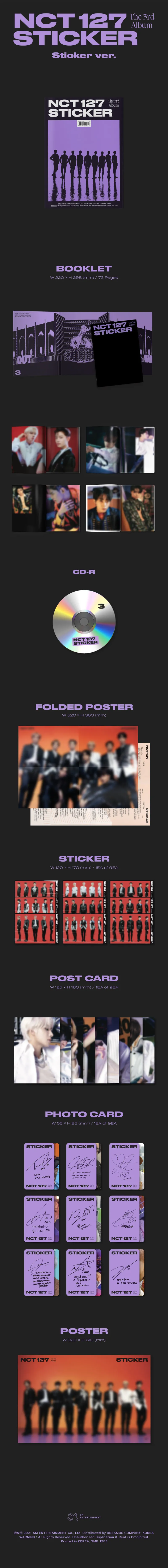 NCT127 (엔시티 127) - 정규3집 [Sticker] (Sticker Ver.) 2