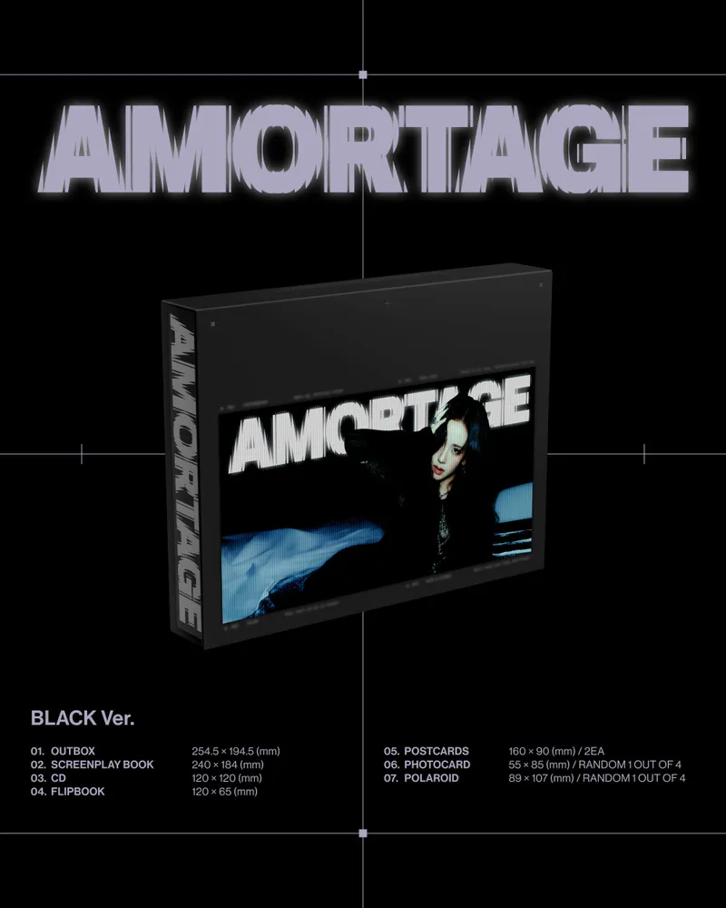 [랜덤] JISOO (지수) - 미니 앨범 [AMORTAGE] DELUXE EDITION (PURPLE Ver /BLACK Ver) 2