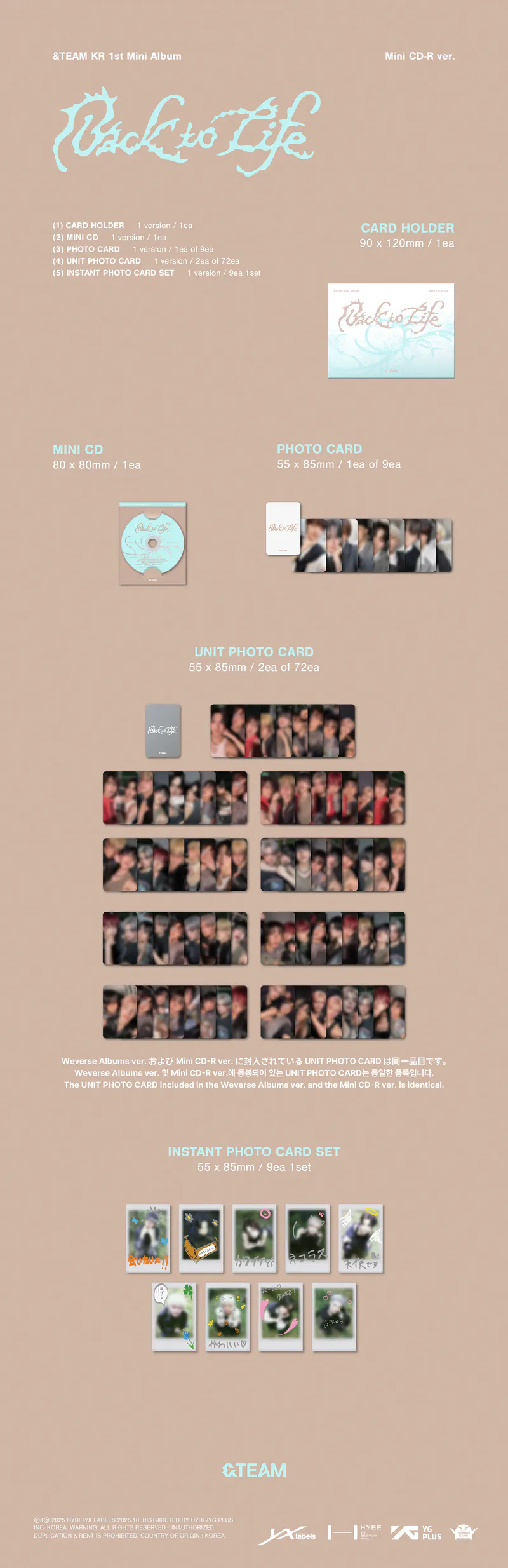 &TEAM (앤팀) - KR 1st Mini Album [Back to Life] Photocard Box (Mini CD-R ver.) 2