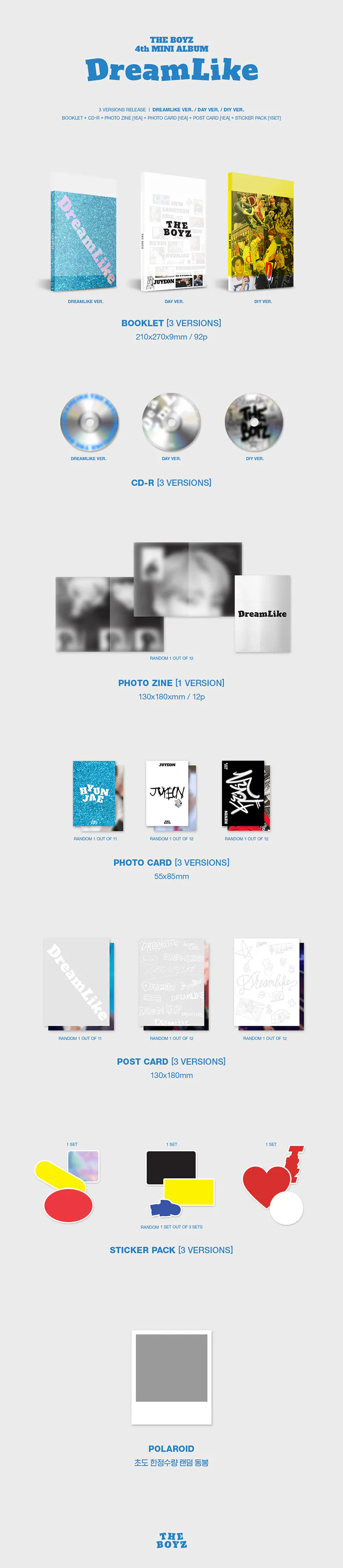 [랜덤] 더보이즈 (THE BOYZ) - 미니4집 [DREAMLIKE] (DREAMLIKE ver. / DAY ver. / DIY ver.) 상세 이미지 2