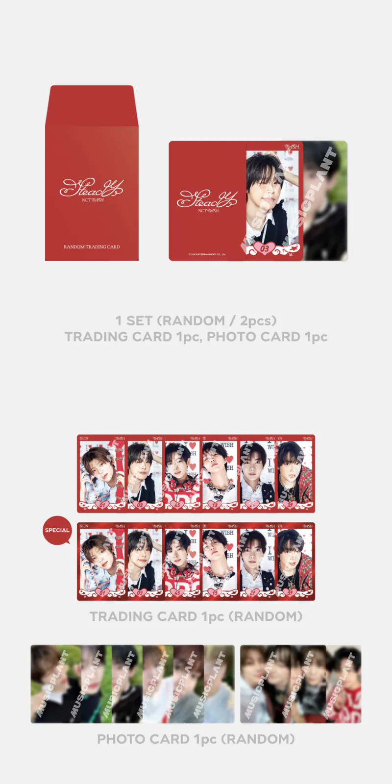 2024 NCT WISH 'LET’S GO STEADY' 1st OFFICIAL MD - RANDOM TRADING CARD SET (A ver.) 2