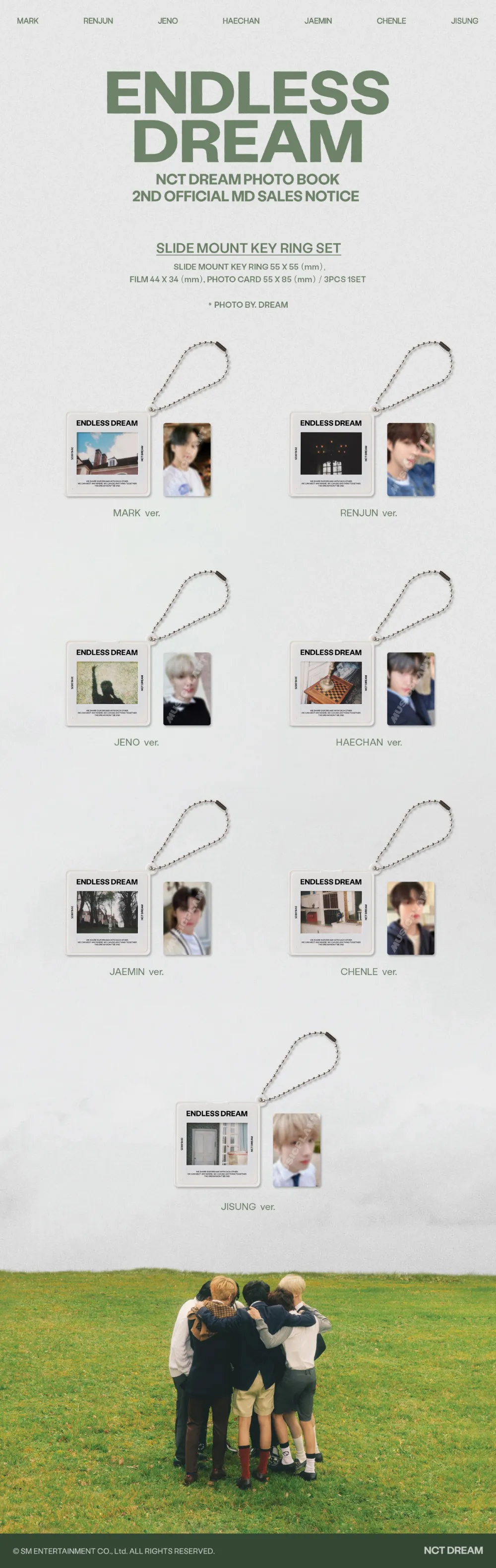 NCT DREAM PHOTO BOOK [ENDLESS DREAM] 2nd OFFICIAL MD - SLIDE MOUNT KEY RING SET 상세 이미지 2