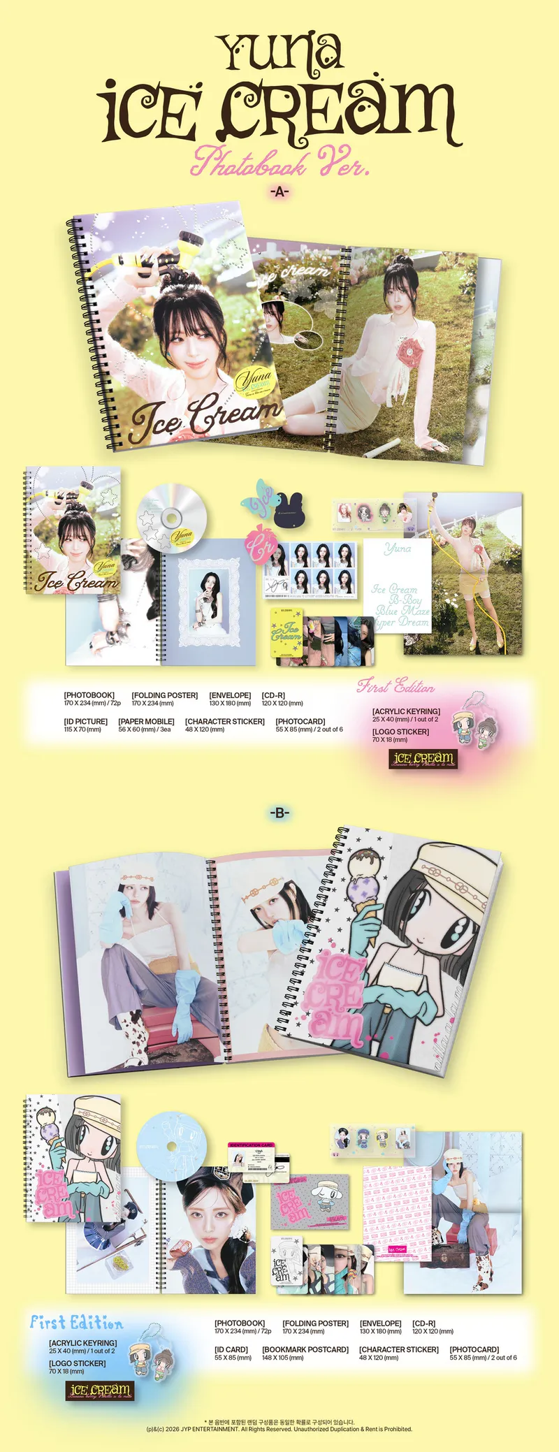 YUNA(ITZY) - [Ice Cream] Photobook Ver. (총 2종, A/B Ver.) 2