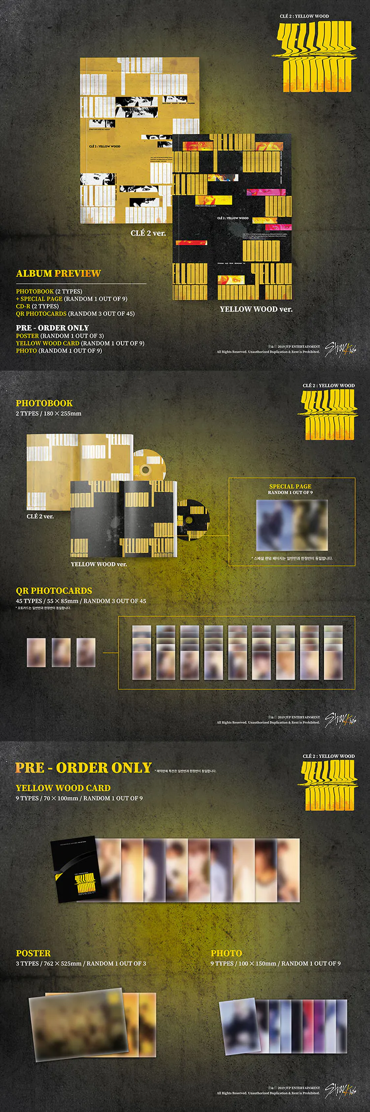 [랜덤] 스트레이 키즈 (Stray Kids) - 스페셜1집 [Clé 2 : Yellow Wood] (일반반) 상세 이미지 2