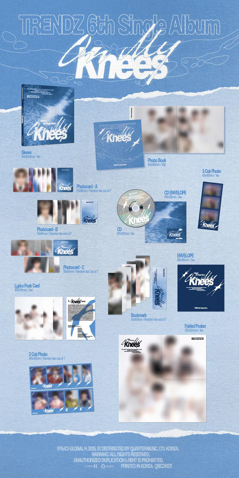 [세트] TRENDZ(트렌드지) - TRENDZ 6th Single Album [On My Knees](일반반+POCAALBUM) 2