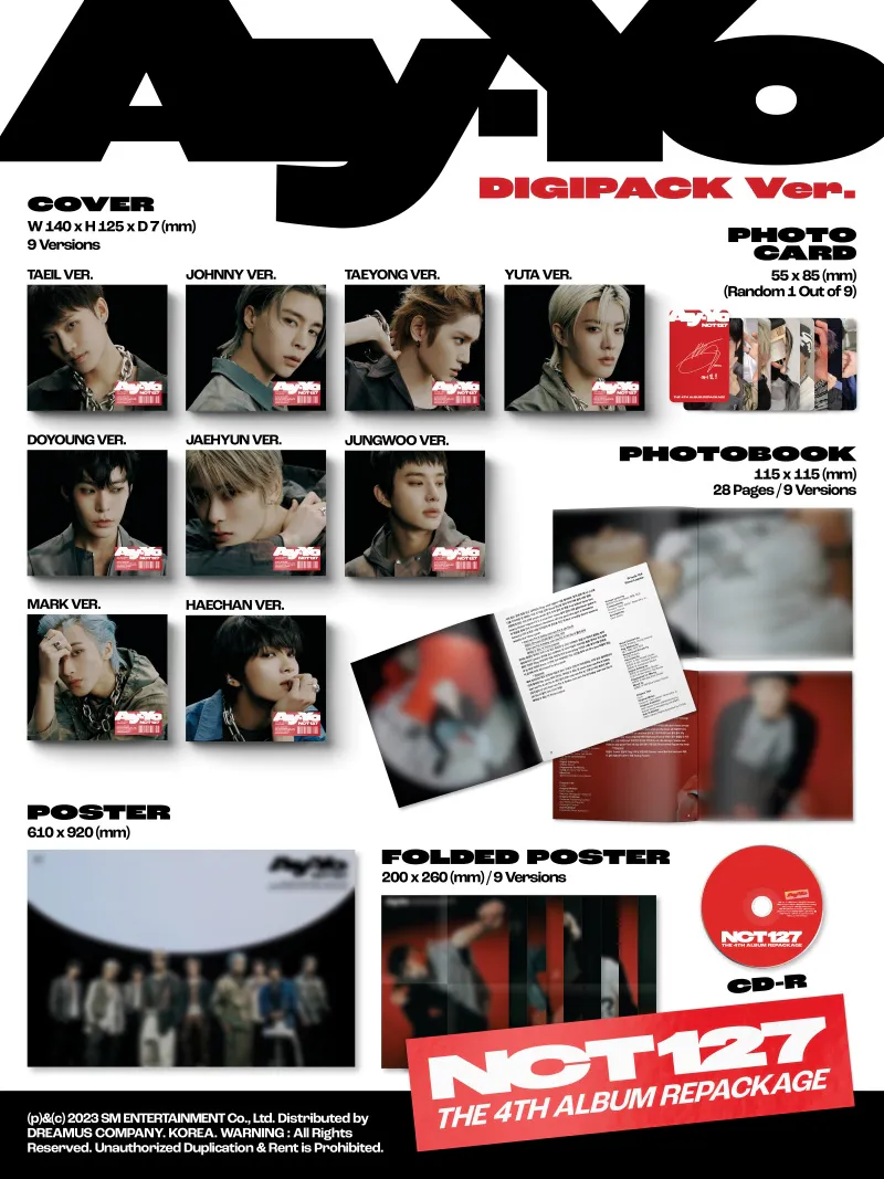 [랜덤] NCT 127 (엔시티 127) - 정규4집 리패키지 [Ay-Yo] (Digipack Ver.) 2