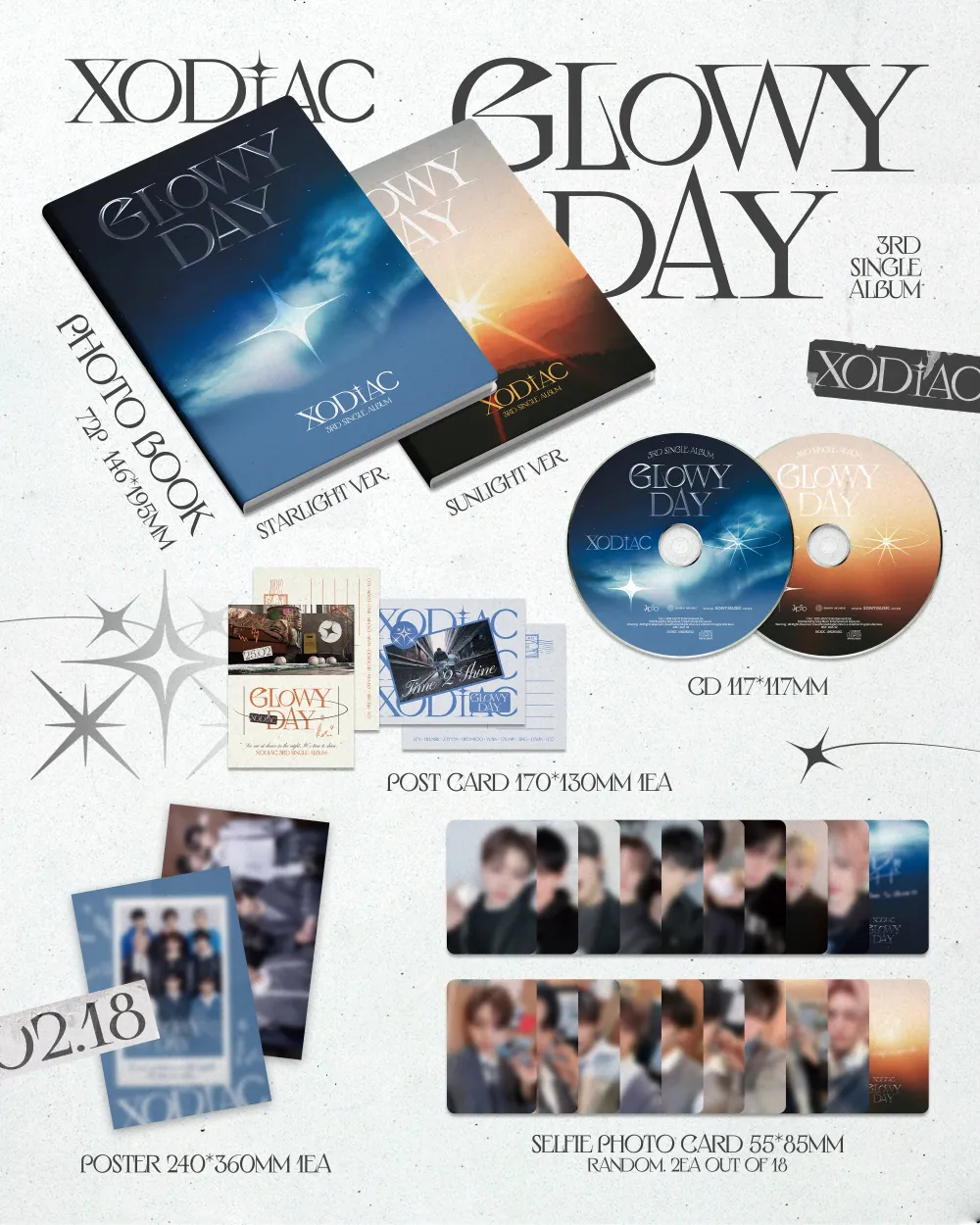 XODIAC (소디엑) - 싱글 3집 [GLOWY DAY] (STARLIGHT Ver.) 상세 이미지 2