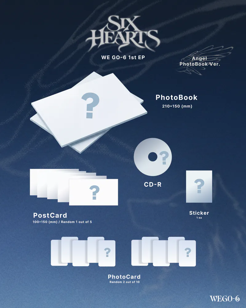 [세트] WE GO-6 - 미니 1집 [SIX HEARTS] (Angel PhotoBook Ver.) 2