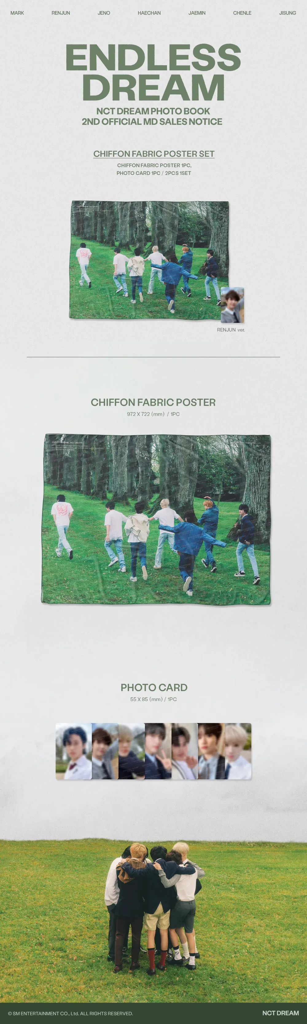 NCT DREAM PHOTO BOOK [ENDLESS DREAM] 2nd OFFICIAL MD - CHIFFON FABRIC POSTER SET 상세 이미지 2