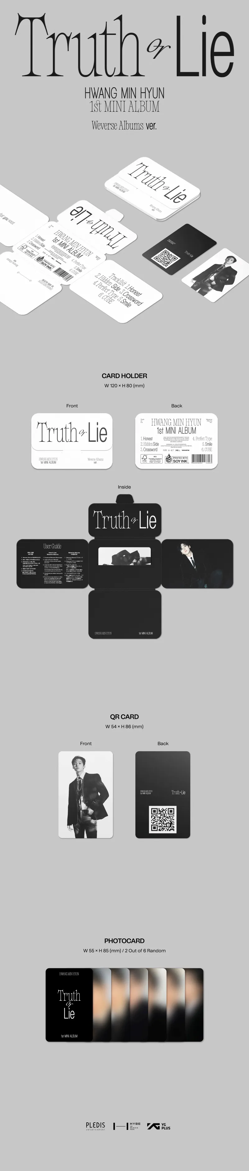 황민현 (HWANG MIN HYUN) - 미니1집 [Truth or Lie] (Weverse Albums ver.) 2