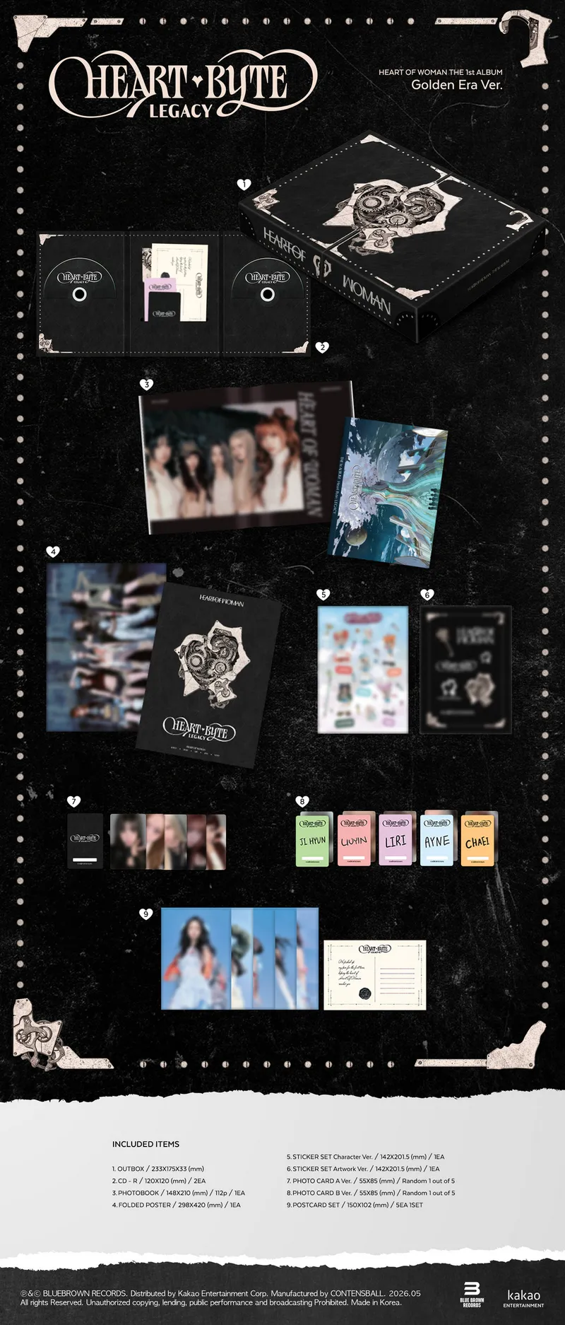 HEART OF WOMAN (하트오브우먼) - THE 1st ALBUM [Heart Byte : LEGACY] (Golden Era ver.) 2