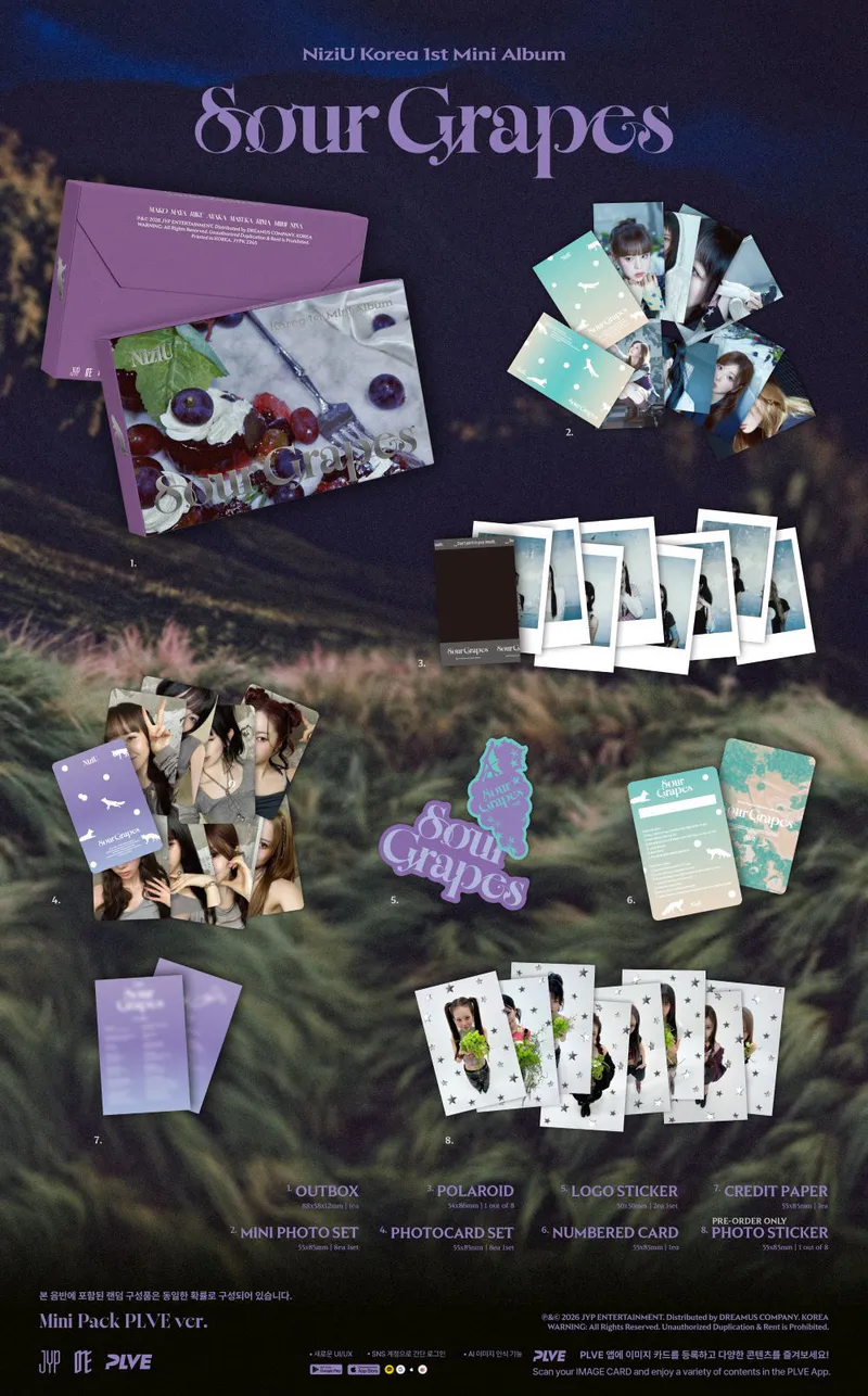 [특전증정] NiziU (니쥬) - 미니 1집 [Sour Grapes] (Mini Pack PLVE ver.) 2