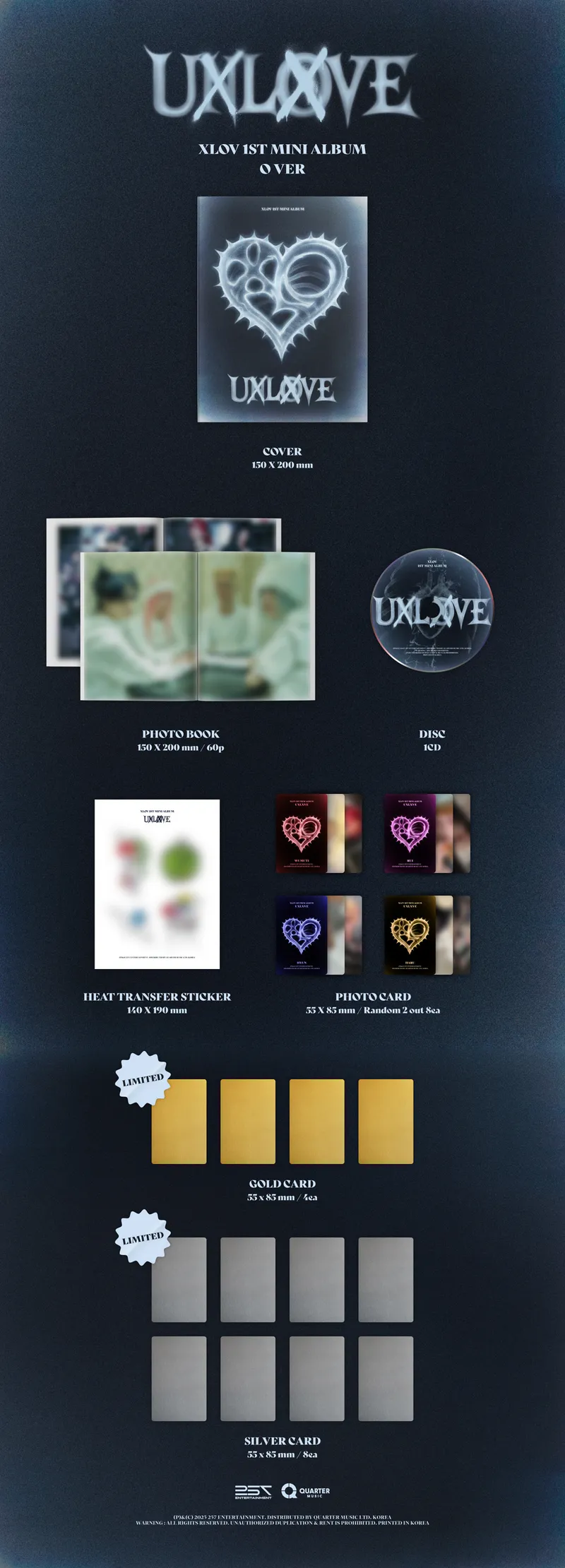 XLOV (엑스러브) - 1ST MINI ALBUM [UXLXVE] (O VER.) 2