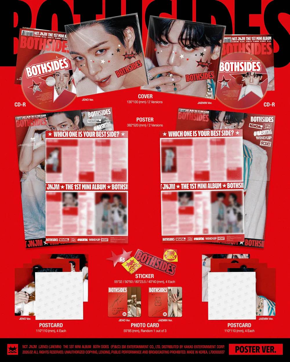 [세트] NCT JNJM(엔시티 제노재민) - [BOTH SIDES] (POSTER Ver.) 상세 이미지 2