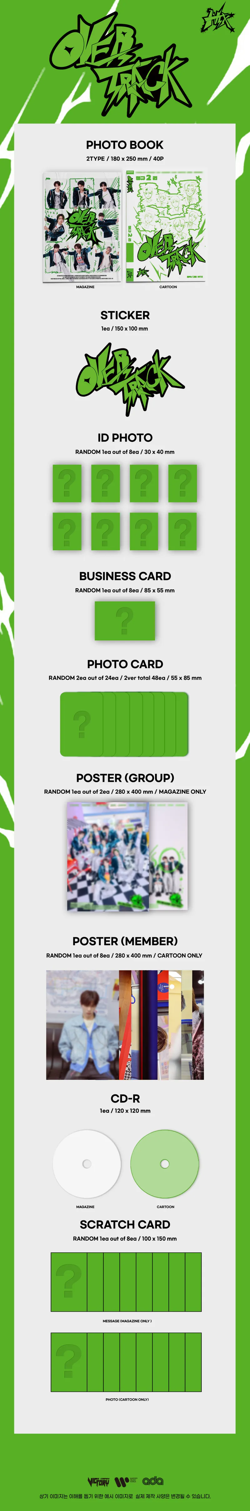 [세트] 엔티엑스 (NTX) - 정규 2집 [OVER TRACK] [Photobook Ver] (MAGAZINE Ver., CARTOON Ver.) 2