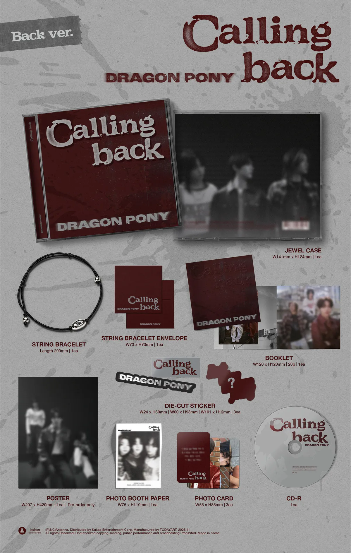 Dragon Pony(드래곤포니) - Single [Calling back] (Back ver.) 상세 이미지 2