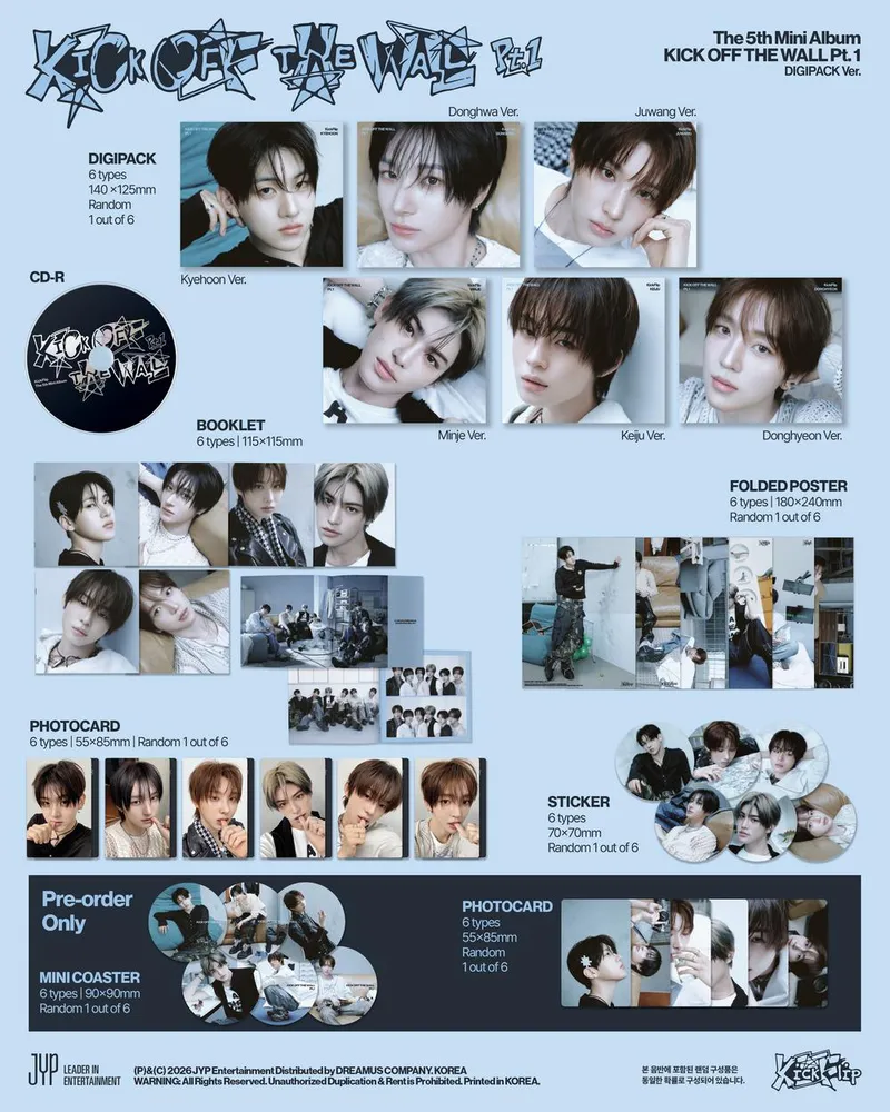 [특전증정/세트] 킥플립(KickFlip) - 미니 5집 [KICK OFF THE WALL Pt.1] (DIGIPACK Ver.) 2