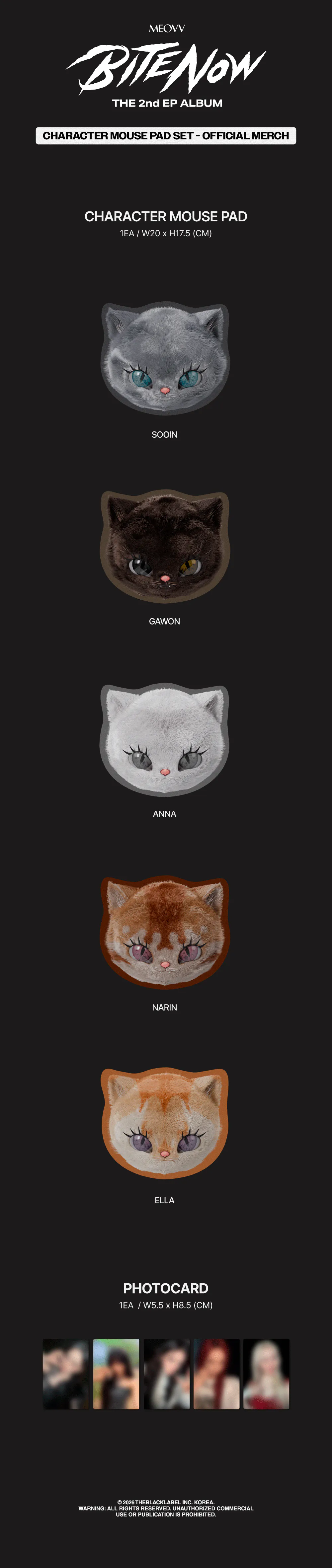 [멤버선택] MEOVV (미야오) - MEOVV CHARACTER MOUSE PAD SET - BITE NOW OFFICIAL MERCH 상세 이미지 2