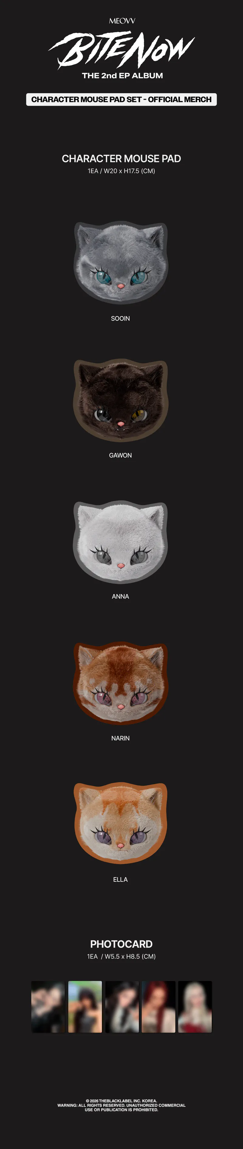 [멤버선택] MEOVV (미야오) - MEOVV CHARACTER MOUSE PAD SET - BITE NOW OFFICIAL MERCH 2