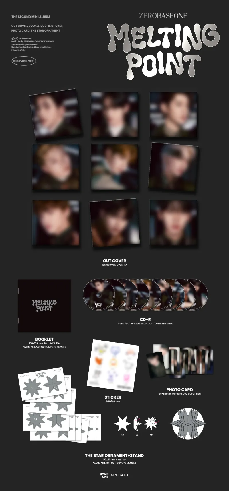 [멜팅공구/세트] ZEROBASEONE - 미니 2집 [MELTING POINT] (DIGIPACK ver. ) 상세 이미지 2