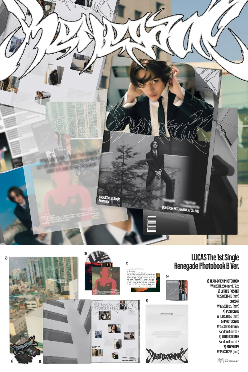 [랜덤] 루카스 (LUCAS) - 싱글 1집 [Renegade] (Photo Book Ver.) 상세 이미지 3