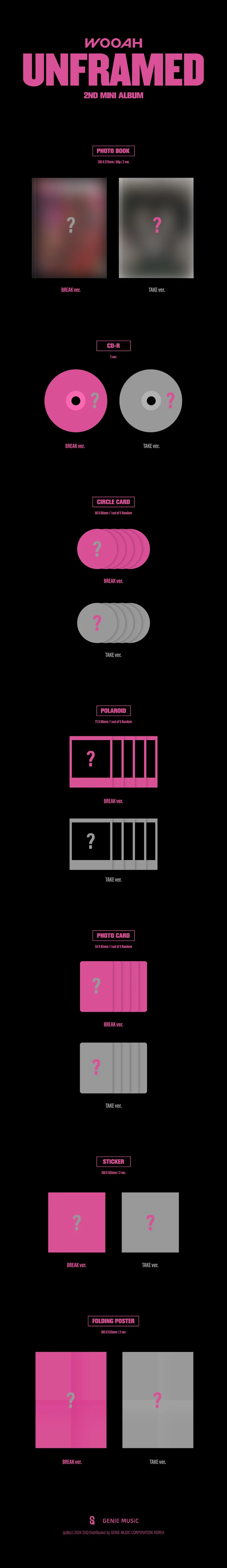 [랜덤] WOOAH (우아) - 미니 2집 [UNFRAMED] (BREAK ver. / TAKE ver.) 2
