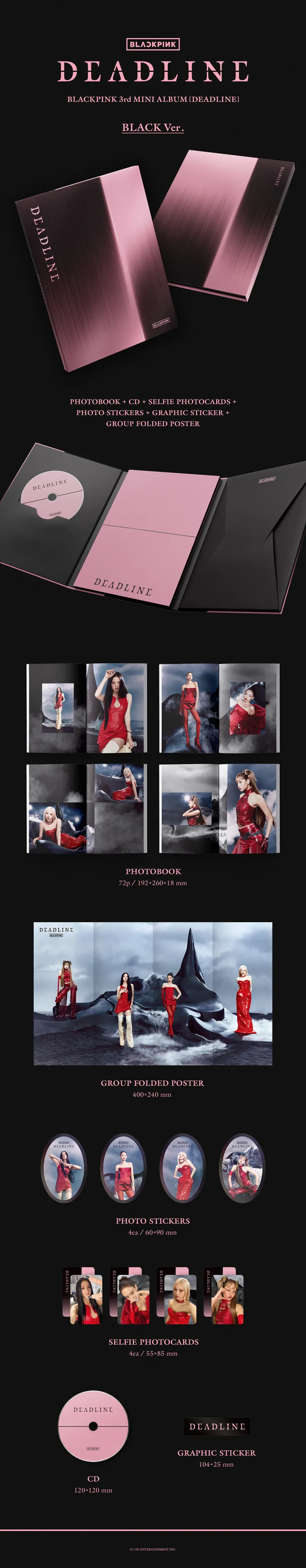 블랙핑크 (BLACKPINK) - 3rd MINI ALBUM [DEADLINE] (BLACK Ver.) 2