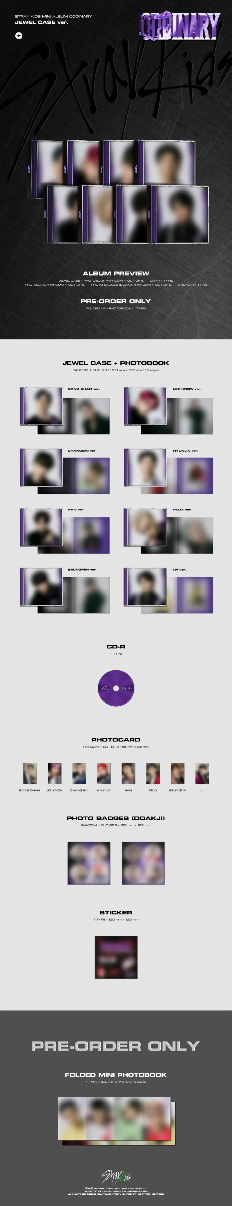 [랜덤] Stray Kids (스트레이 키즈) - [ODDINARY] (JEWEL CASE ver.) 상세 이미지 2