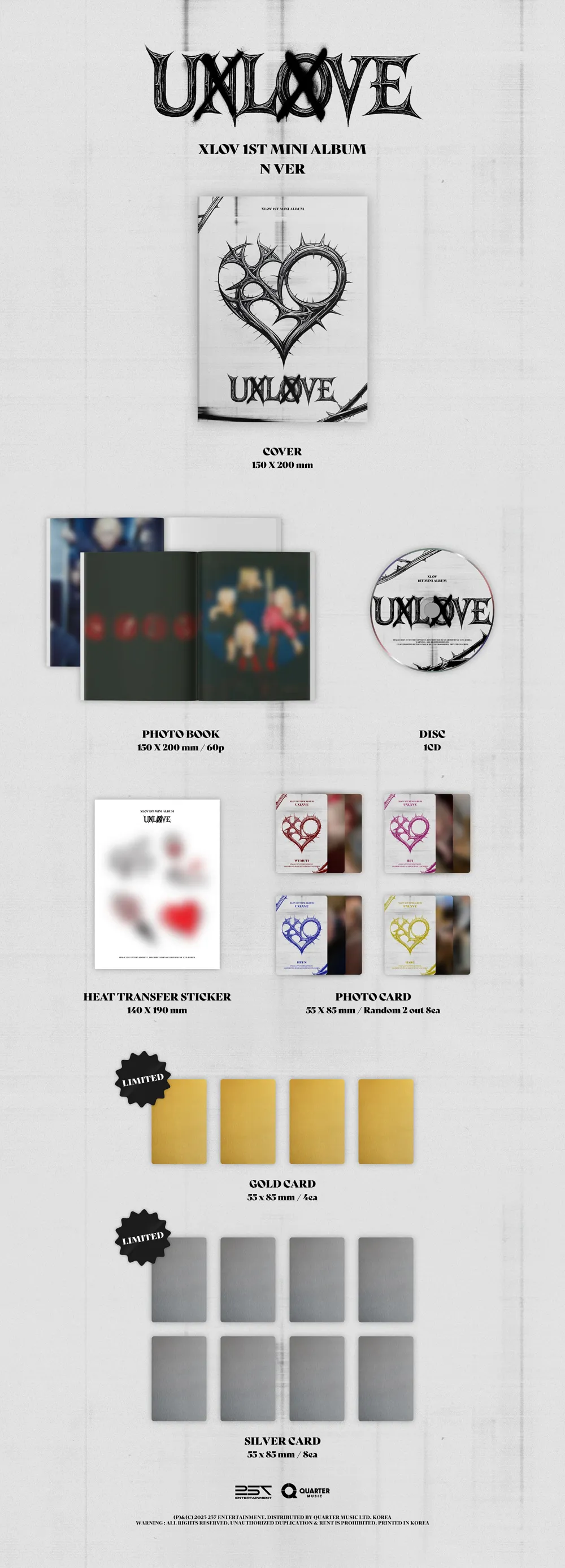 XLOV (엑스러브) - 1ST MINI ALBUM [UXLXVE] (N VER.) 상세 이미지 2