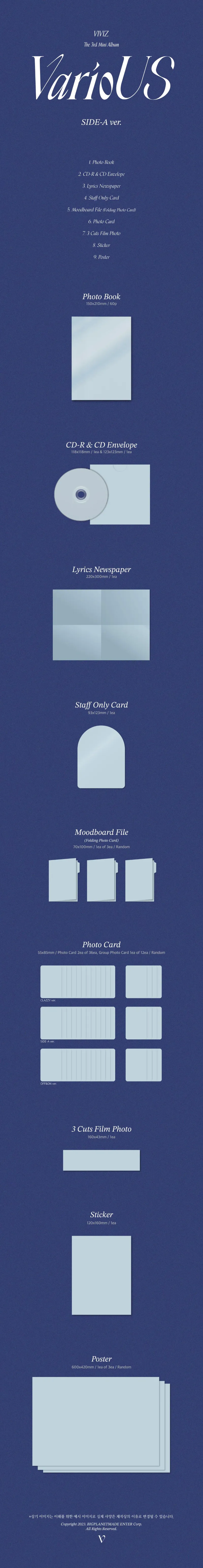 비비지 (VIVIZ) - VIVIZ The 3rd Mini Album [VarioUS] (Photobook) (SIDE-A ver.) 상세 이미지 2