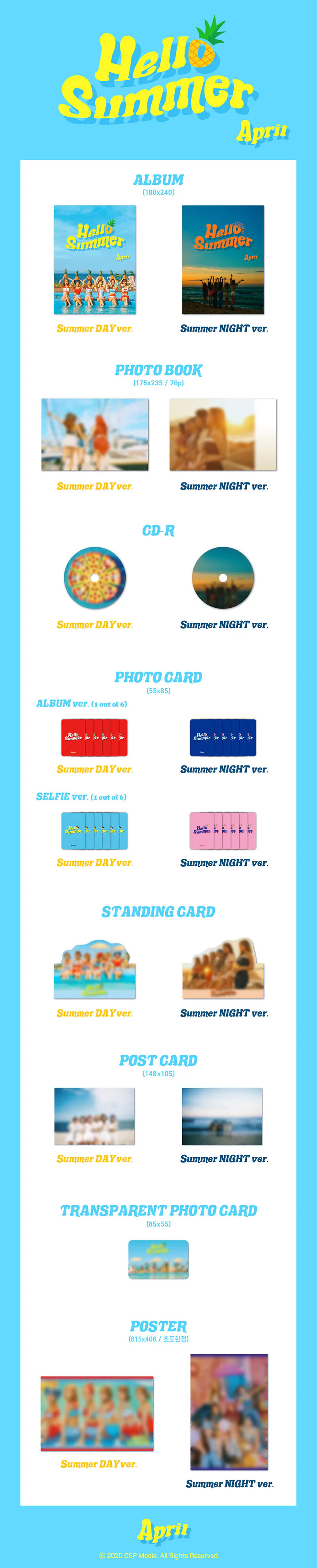 [세트] 에이프릴 (APRIL) - Summer Special Album [Hello Summer] 상세 이미지 2