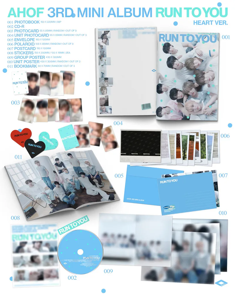 [랜덤] AHOF(아홉) - 미니 3집 [RUN TO YOU] (PHOTOBOOK Ver.) (HEART Ver. / RUSH Ver.) 2